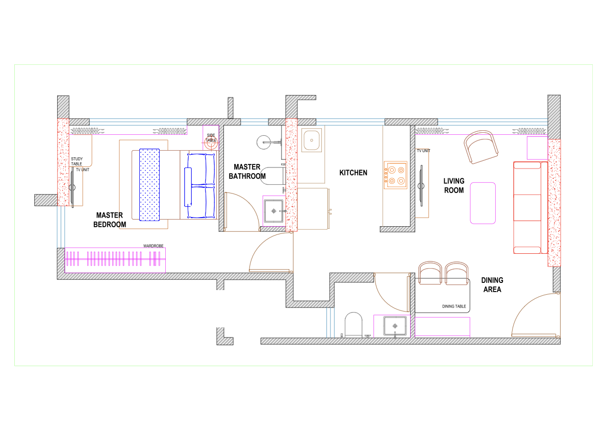 Cleon 1 BHK Floor Plan